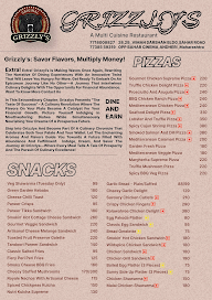 Grizzlies Multi Cuisine Restaurant menu 1