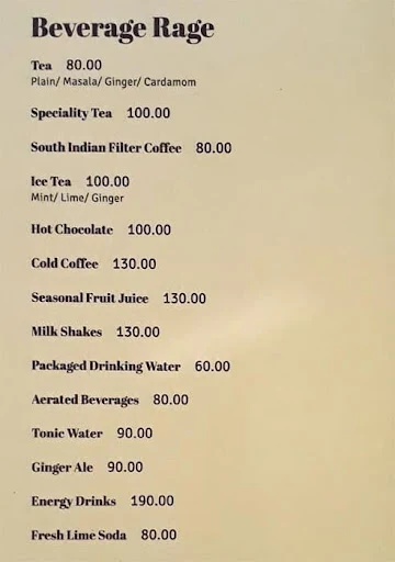 Spice Cafe menu 