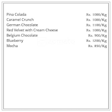 Cakes & Muffins menu 