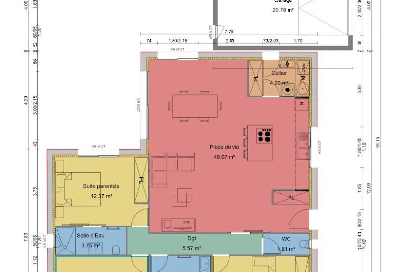  Vente Terrain + Maison - Terrain : 600m² - Maison : 106m² à Saint-Paulet-de-Caisson (30130) 