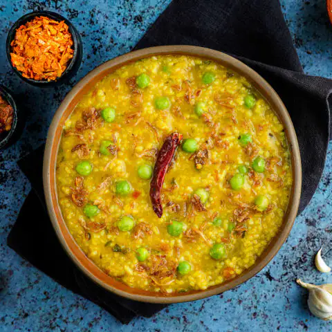 Homely Moong Mutter Khichdi