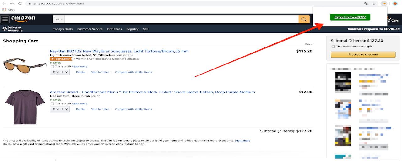 Amazon cart exporter Preview image 2