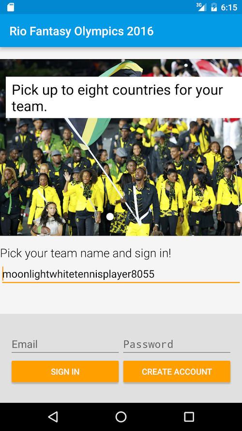 Android application Rio Fantasy Olympics 2016 screenshort