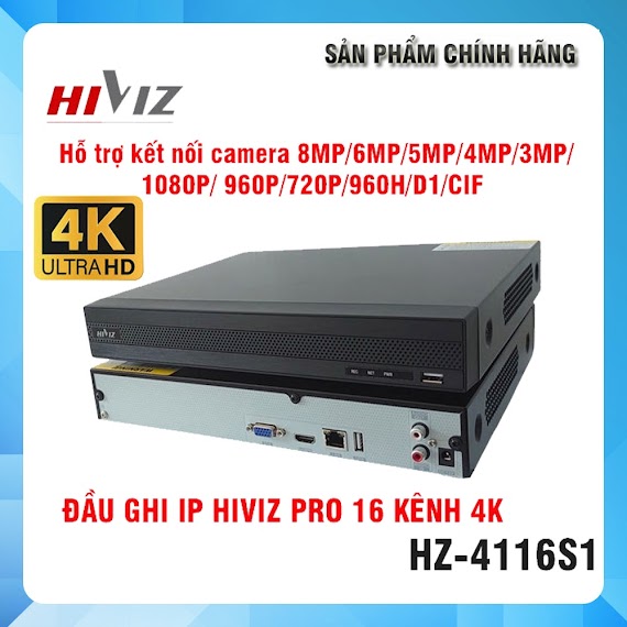 Đầu Ghi Hình Nvr Hiviz 16 Kênh | 9 Kênh | 4 Kênh Ip, Hỗ Trợ Mọi Camera Ip Tới 8Mp 25Fp Với Chuẩn Onvif 2.8