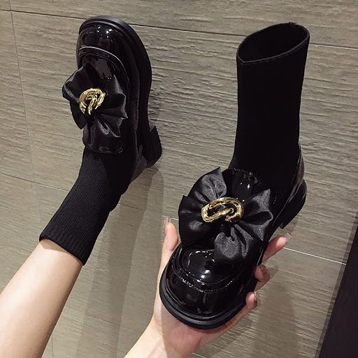 Title 4, Womens Knitted Fleece Bow Platform Boots Stay ...