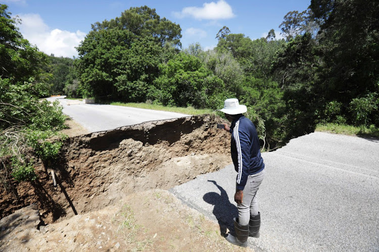 Madiba Drive in George after recent heavy rains caused flooding in the town. File photo.