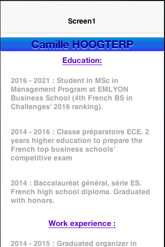 Camille Hoogterp CV CODAPPS Screen 3