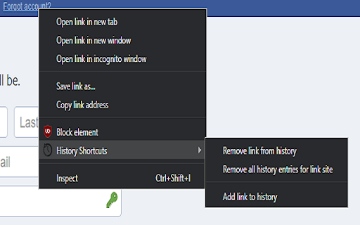 Link History Shortcuts