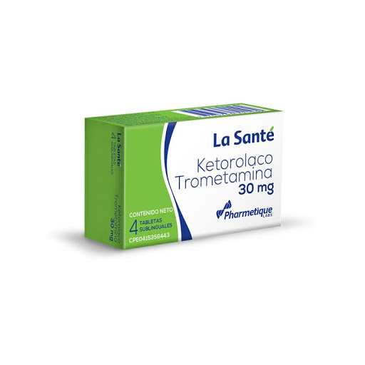 Ketorolaco Trometamina La Sante 30Mg 4 Tabletas Sublingual Pharmetique