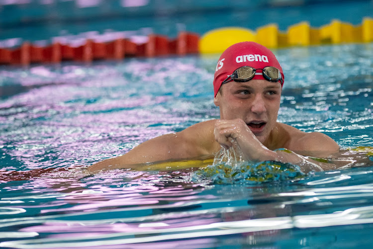 Pieter Coetzé during day six of the SA Aquatic Championship at the Newton Park Swimming Pool.