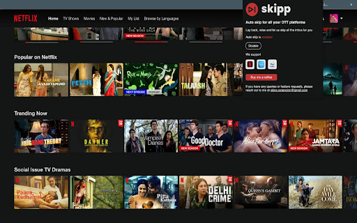 Skipp - Skip Netflix, Prime, Hotstar intros