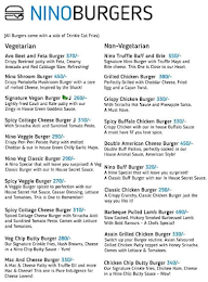 Nino Burgers menu 1