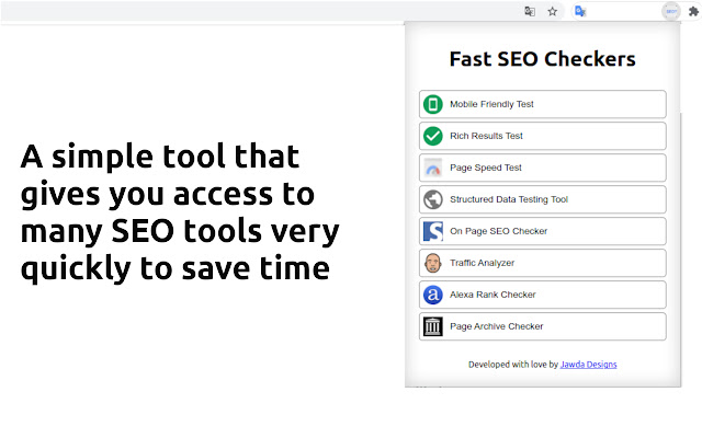 Fast SEO Checkers chrome extension