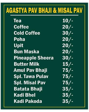 Agastya Pav Bhaji And Misal Pav menu 