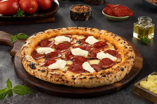 Naples - Pepperoni Pizza With Burrata Cheese