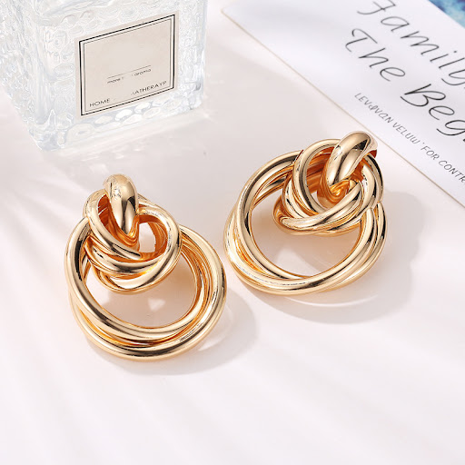 Title 6, Fashion Exaggerated Circle Stud Earrings Punk S...