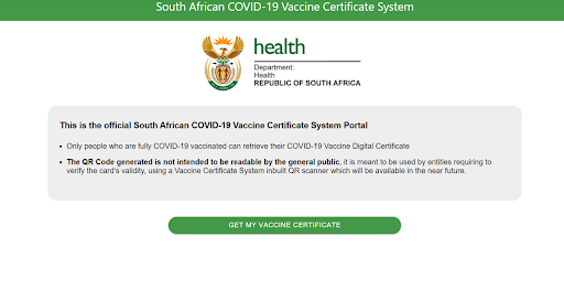 A screengrab of the digital vaccination system portal which is undergoing testing before its official launch.