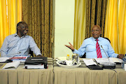 Deputy President Cyril Ramaphosa and President Jacob Zuma during a photo opportunity for the media before the start of the cabinet lekgotla in Pretoria. 