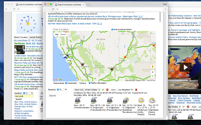 Screenshot of Date Time Weather and News