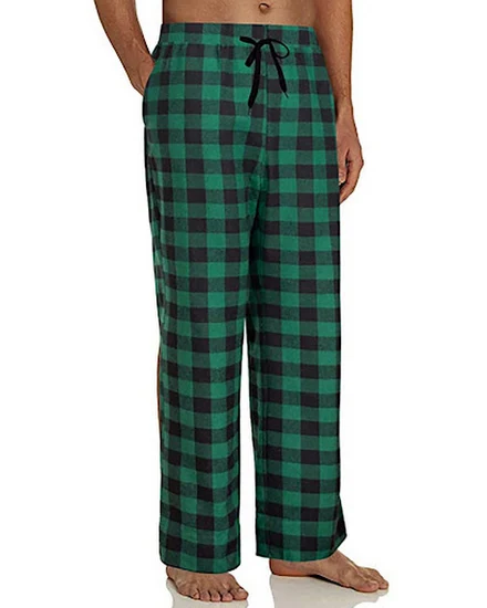 Men'S Nightwear Mens Pajamas Plaid Long Pant With Pockets... - 3