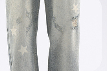 Title 12, XINGX Printed Yellow Mud Dyed Ripped Jeans For ...