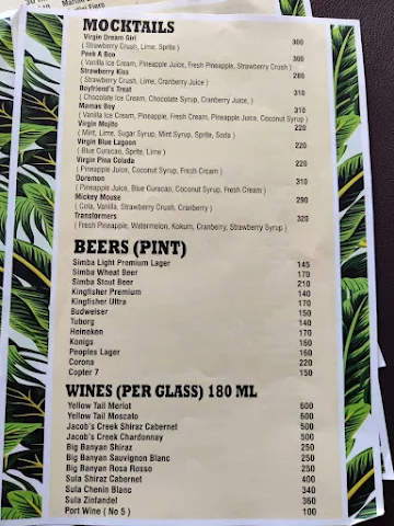 Reggae Haven menu 