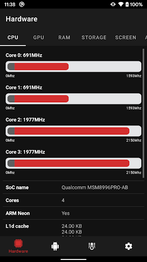 Screenshot CPU Info (open-source)