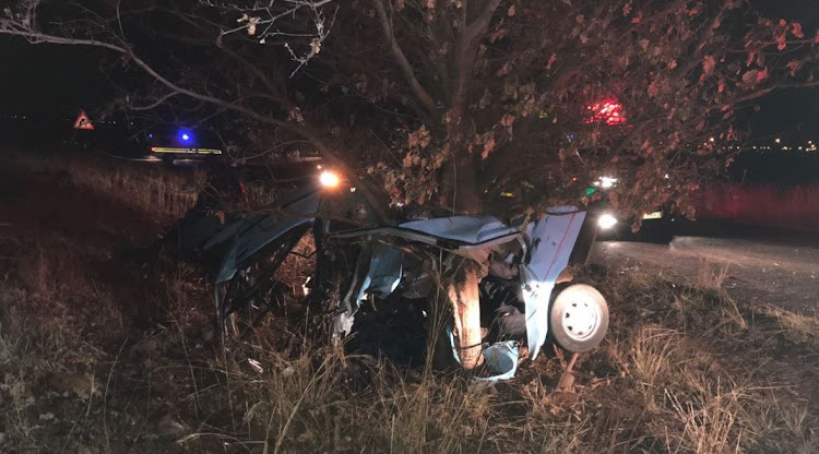 Three killed, 1 critical after car crashes into tree.