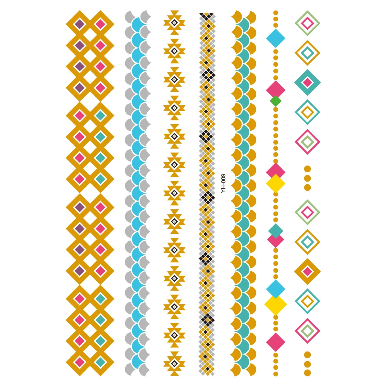 Title 34, Metalen Hot Stamping Waterdichte Tattoo Sticker...