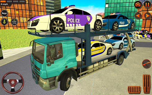 City Police Car Transporter Truck: Trailer Driving screenshots 7