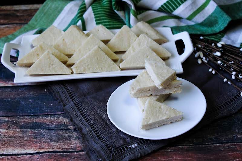 A Platter And Plate Of Real Deal Irish Shortbread Cookies.