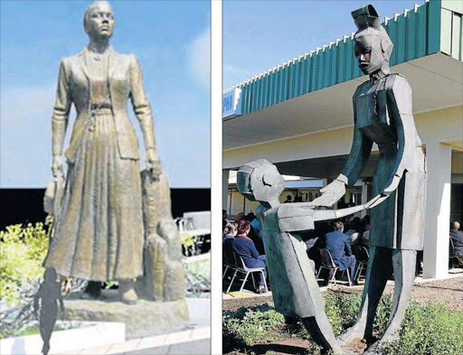 CELEBRATING HISTORY: Left, An artist’s impression of the new Cecilia Makiwane statue. Right, the current statue at Cecilia Makiwane Picture: SUPLLIED