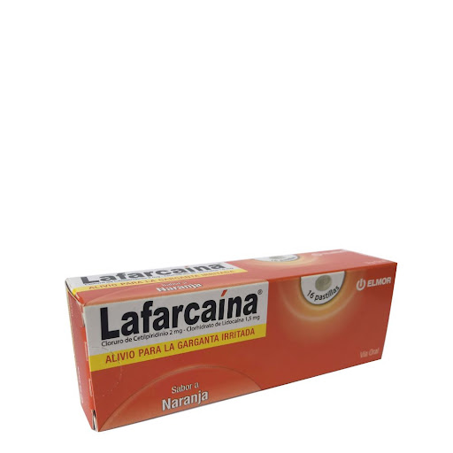 Lafarcaina Cetilpiridinio Lidocaína 2mg-1.5mg Via Oral Naranja x 16 Pastillas Elmor