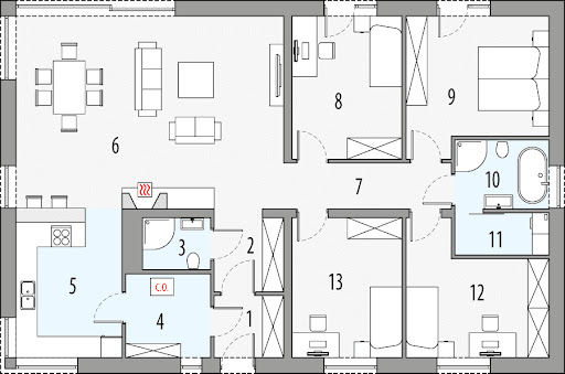 Karmel 2A modern - Rzut parteru