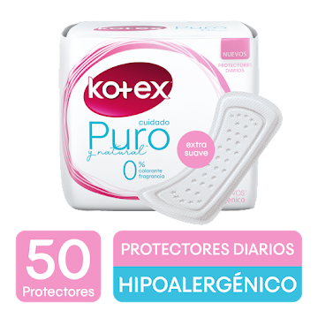 Protectores Diarios Kotex Puro y Natural x 50 und  