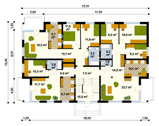 Lazur 2 CE - Rzut parteru