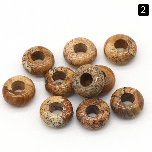 Title 8, 5x10mm Large Hole 4mm Circle Natural Crystal Ag...