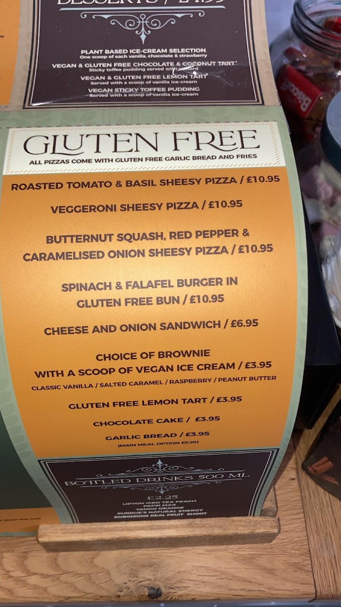 Garden of Eden gluten-free menu