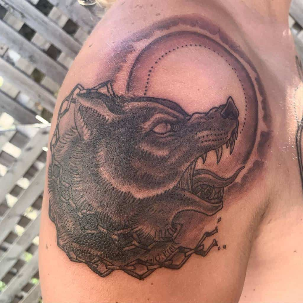 Fenrir Eating the Sun Tattoo