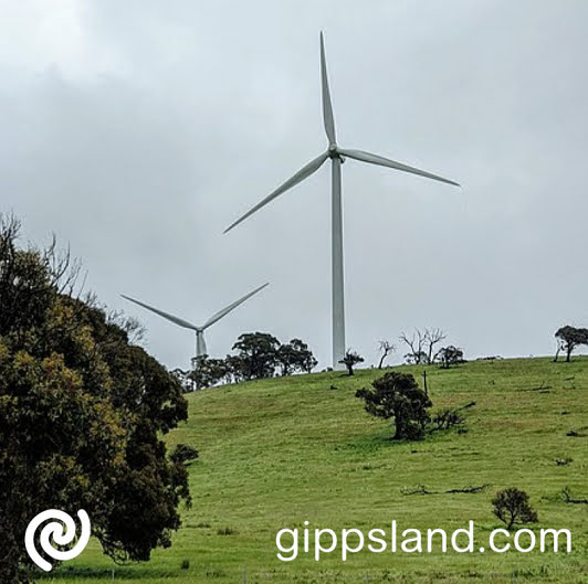 The new wind turbine on private property near Bass Coast surf beach would have similar impacts like this wind turbine at Cullerin Range Wind Farm in New South Wales