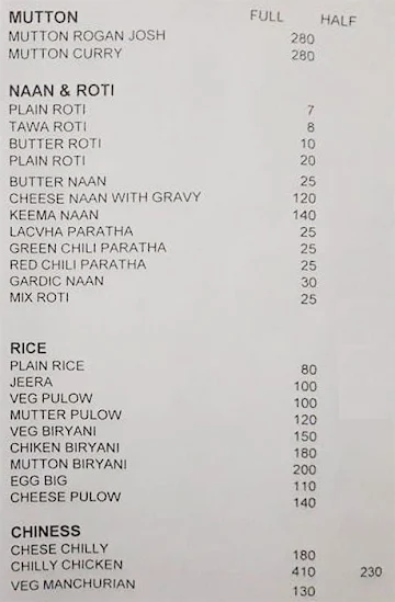 Ssr Food Junction menu 