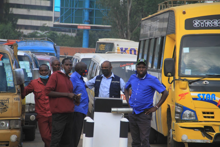 Matatu operators at Green Park terminus on May 28.