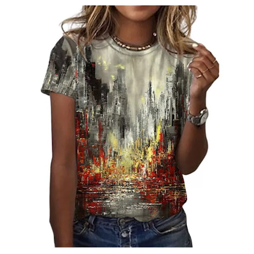 Title 4, Printed Summer Trend European And American Wome...