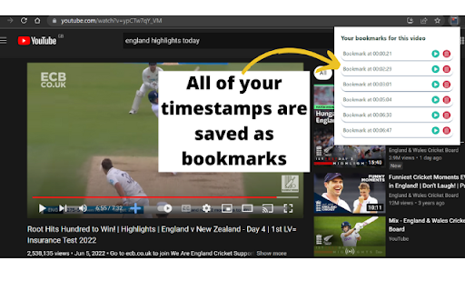 YouTube Timestamp Bookmarker - Gravitate Webs