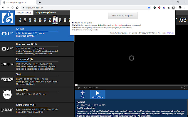 Poda.TV Konfigurátor programů chrome extension