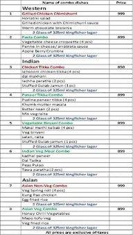 Cafe G - Holiday Inn menu 1