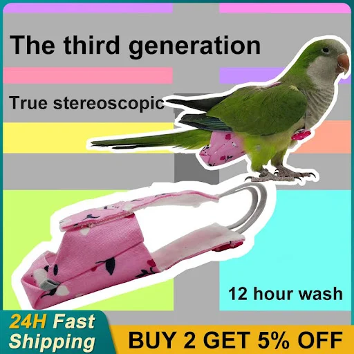 1PCS Cute Washable Adorable Washable Pet Bird Diapers Bird Outfit Best-selling Functional Colorful Durable Practical Fli