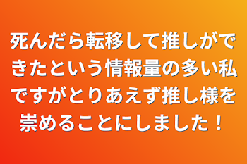 死んだら転移して推しができたという情報量の多い私ですがとりあえず推し様を崇めることにしました！