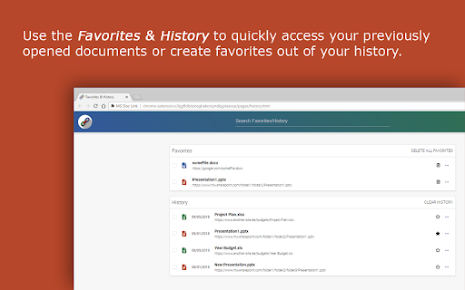 Favorites History quickly access your previously opened documents create favorites your history. 