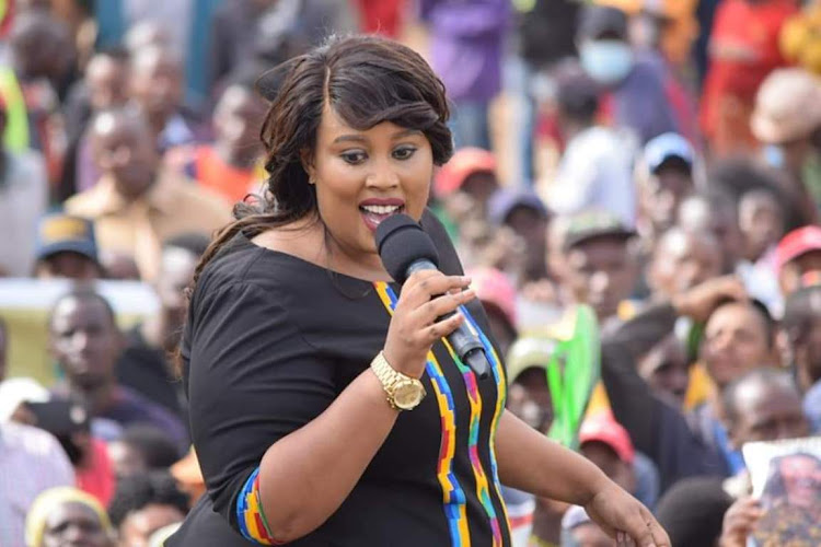 Bibirioni MCA Jacque Nungari at Misri area in Limuru town when she attended DP William Ruto's rally on Sunday.